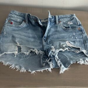 Mavi Light Blue Distressed Jean Shorts